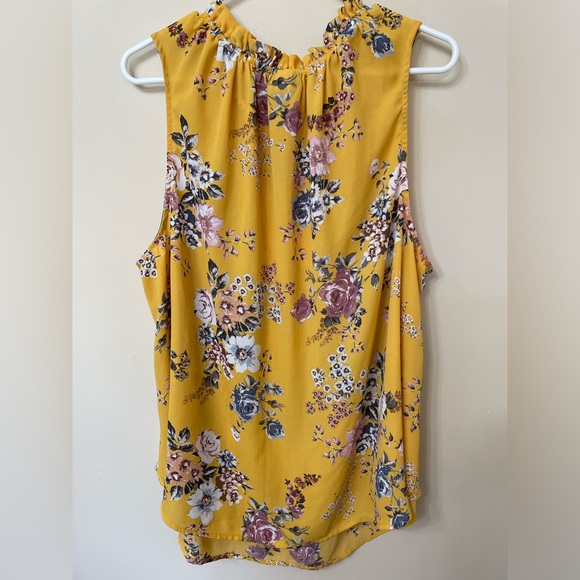 Torrid Yellow Floral Georgette Tank Sleeveless Blouse Plus Size 3 - Picture 6 of 8